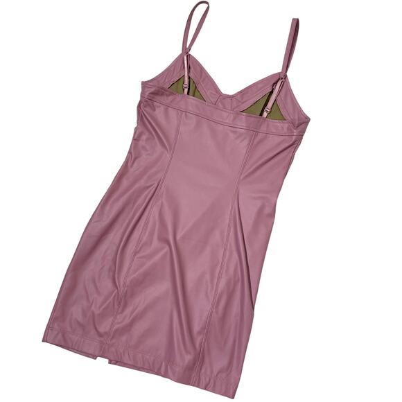 Free People Barbiecore SZ S Pink Faux Leather Mini Dress - Picture 5 of 9